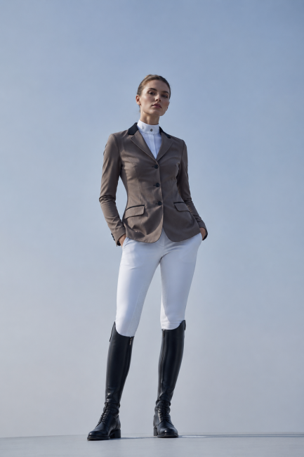 Редингот АМ super stretch collection (бежево-серый)